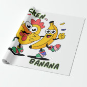 KIP BANAAN DANS CADEAUPAPIER (Uitgerold)