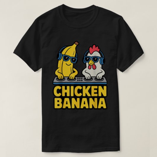 Kip Banaan Grappige DJ Meme Design T-shirt (Design voorkant)