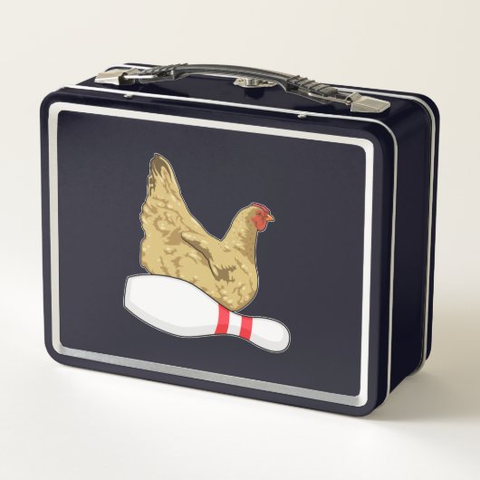 Kip bij Bowling met Bowling-pin (Achterkant)