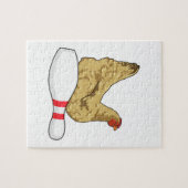 Kip bij Bowling met Bowling-pin Legpuzzel (Horizontaal)