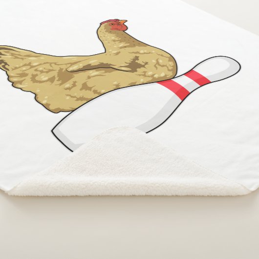 Kip bij Bowling met Bowling-pin Sherpa Deken (3/4)
