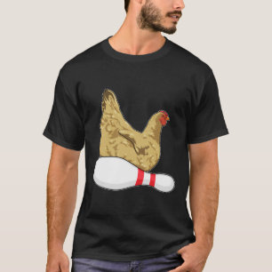 Kip bij Bowling met Bowling-pin T-shirt