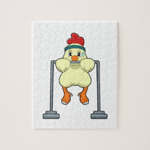 Kip bij Fitness Pull-ups Legpuzzel