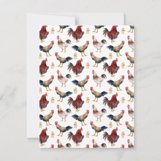 Kip Boerderij Dierennota Kaart Notitiekaartje (Achterkant)