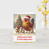 Kip Boerderij Familie Kerst Kaart (Gele Bloem)