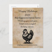  Kip Boerderij Feestdagenkaart (Voorkant / Achterkant)