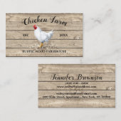 Kip Boerderij Hout Rustiek Ei Hen Visitekaartje (Voorkant / Achterkant)