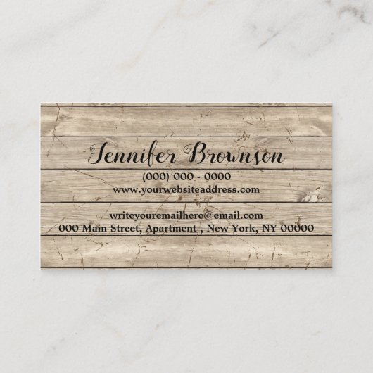 Kip Boerderij Hout Rustiek Ei Hen Visitekaartje (Achterkant)