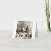 Kip Boerderij Kerst Kaart (Voorkant)