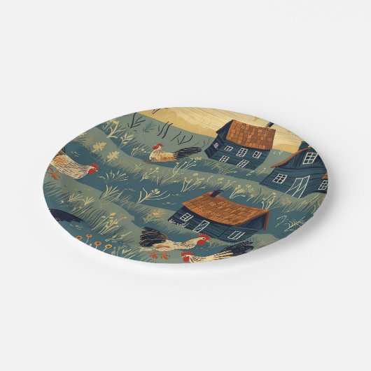 Kip Boerderij papier Bord (Gekanteld)