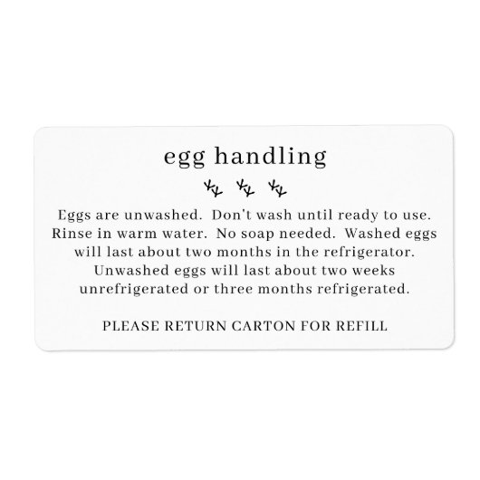 Kip Boerderij Verse Eibehandeling Karton Etiket (Voorkant)