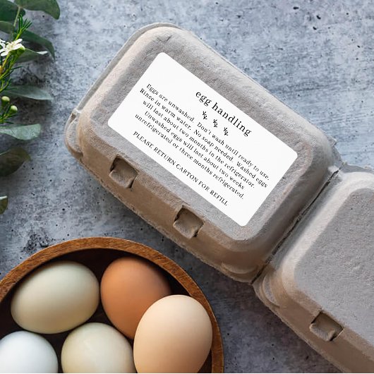 Kip Boerderij Verse Eibehandeling Karton Etiket