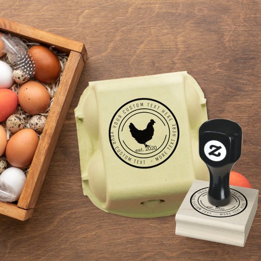 Kip boerderij Verse Eieren Karton Boeren Markt Rubberstempel