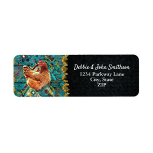 Kip Boerderij Vrije Waaier Hobby Boerderij Western Etiket