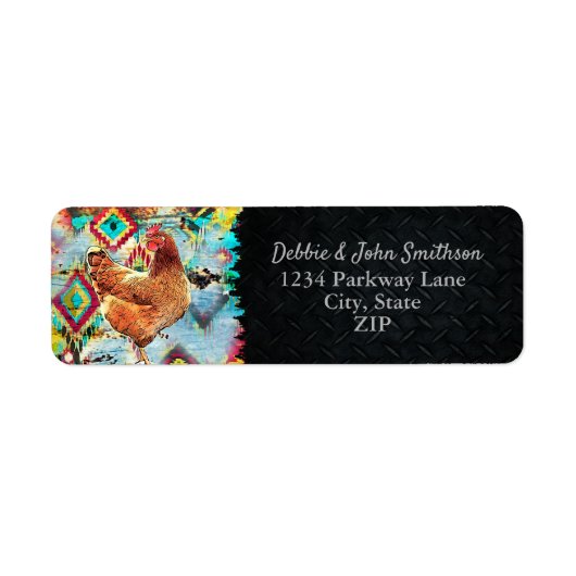 Kip Boerderij Vrije Waaier Hobby Boerderij Western Etiket (Voorkant)