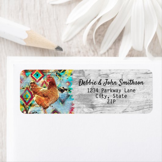 Kip Boerderij Vrije Waaier Hobby Boerderij Western Etiket (Insitu)