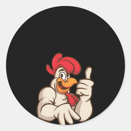 Kip Boerenmotief met kip motief voor kuiken Ronde Sticker (Voorkant)