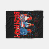 Kip Boom Boom Grappig Patriottisch Kuiken 4 juli Fleece Deken (Voorkant (Horizontaal))