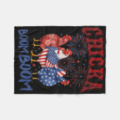 Kip Boom Boom Grappig Patriottische Chicka 4 juli Fleece Deken (Voorkant (Horizontaal))