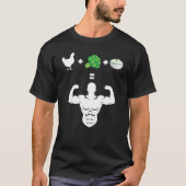 Kip Broccoli Rijst Bodybuilder Fun Broccoli Lov T-shirt (Voorkant)
