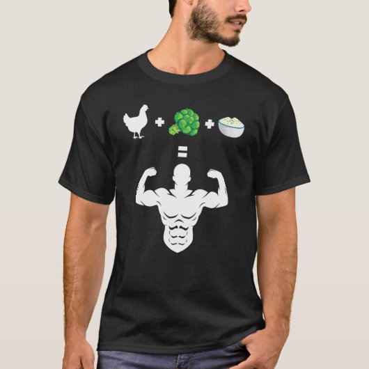 Kip Broccoli Rijst Bodybuilder Fun Broccoli Lov T-shirt (Voorkant)