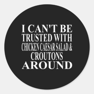 Kip Caesar Salade Kleding Geweldig Grappig Crouton Ronde Sticker