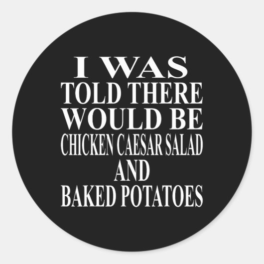 Kip Caesar Salade Kleding Geweldig Grappige Aardap Ronde Sticker (Voorkant)