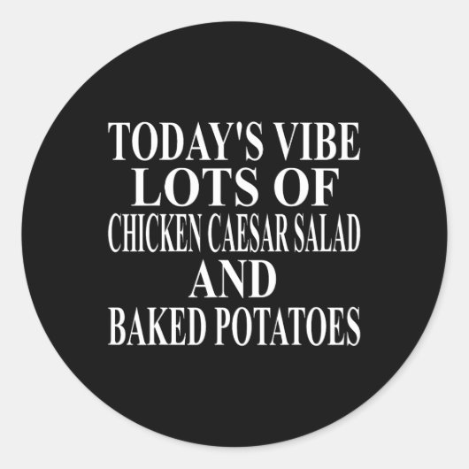 Kip Caesar Salade Kleding Geweldig Grappige Aardap Ronde Sticker (Voorkant)