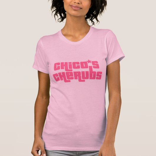 Kip Cherubs Logo T-shirt Roze op roze (Voorkant)