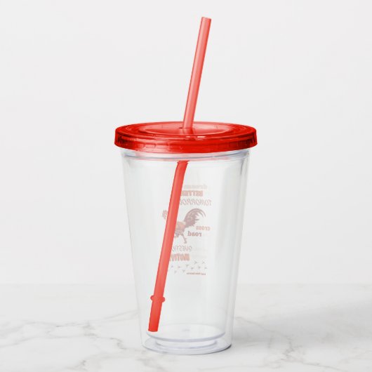 Kip citaat tumbler acryl drinkbeker (Achterkant)