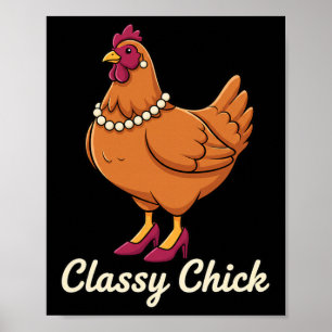Kip Cly Chick, ik ben dat hen in parels Poster