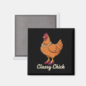 Kip Cly Chick, ik ben die hen in parels Magneet (Voorkant / Achterkant)