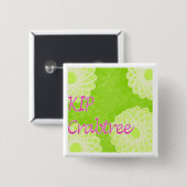 KIP Crabtree Vierkante Button 5,1 Cm (Voorkant /achterkant)