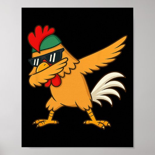 Kip Dab Meme Dier Dans Grappige Cadeaus Voor Manne Poster (Voorkant)