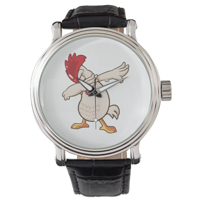 Kip Dabbing Boer Dab Dans Horloge (Voorkant)