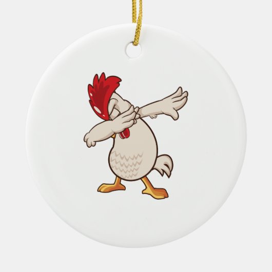 Kip Dabbing Boer Dab Dans Keramisch Ornament (Voorkant)