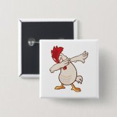 Kip Dabbing Boer Dab Dans Vierkante Button 5,1 Cm (Voorkant /achterkant)