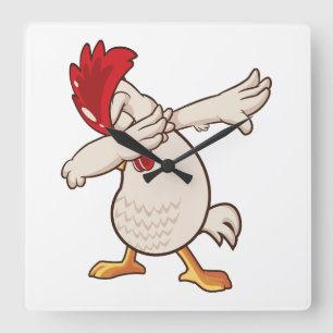 Kip Dabbing Boer Dab Dans Vierkante Klok