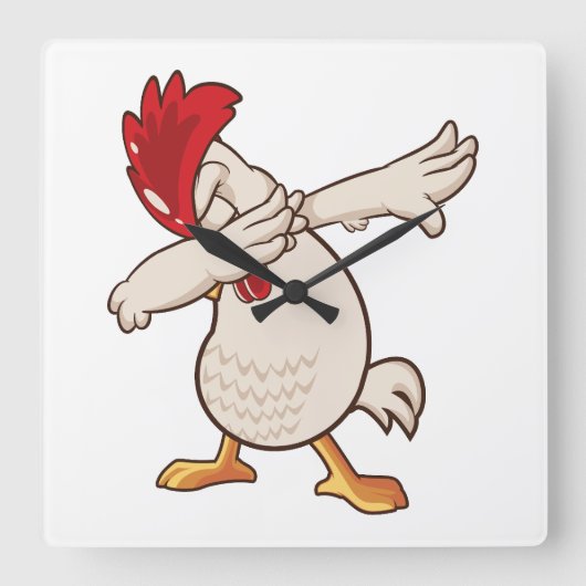 Kip Dabbing Boer Dab Dans Vierkante Klok (Voorkant)