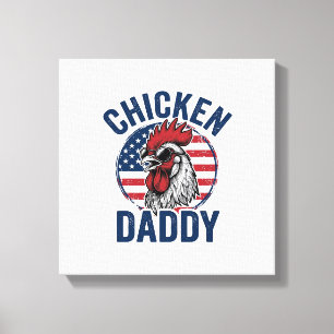 Kip Daddy Haan Retro Patriottisch Shirt Desi Canvas Afdruk
