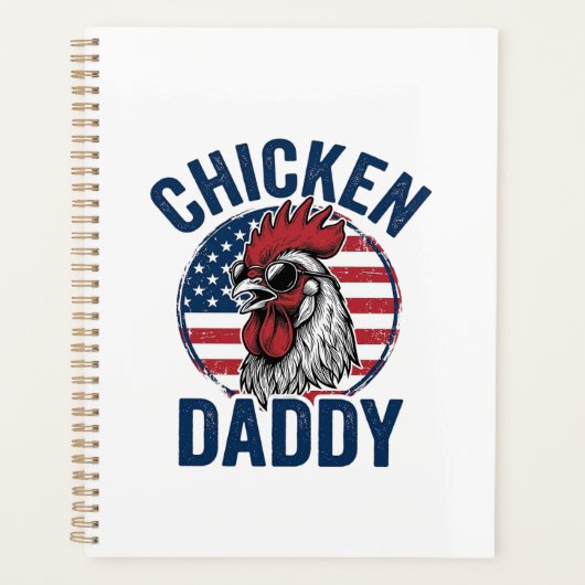 Kip Daddy Haan Retro Patriottisch Shirt Desi Planner (Voorkant)