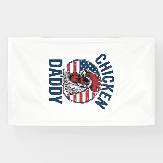 Kip Daddy Haan Retro Patriottisch Shirt Desi Spandoek (Horizontaal)