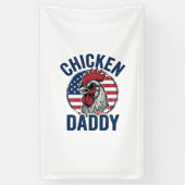 Kip Daddy Haan Retro Patriottisch Shirt Desi Spandoek (Verticaal)