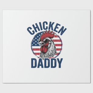 Kip Daddy Haan Retro Patriottische Shirt Desi Cadeaupapier
