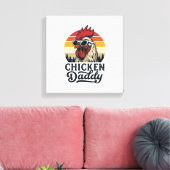 Kip Daddy Haan Retro Zonsondergang Vectorontwerp Canvas Afdruk (Insitu (Woonkamer))