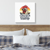 Kip Daddy Haan Retro Zonsondergang Vectorontwerp Canvas Afdruk (Insitu (Slaapkamer))