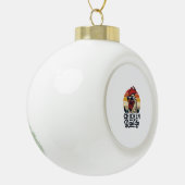 Kip Daddy Haan Retro Zonsondergang Vectorontwerp Keramische Bal Ornament (Links)