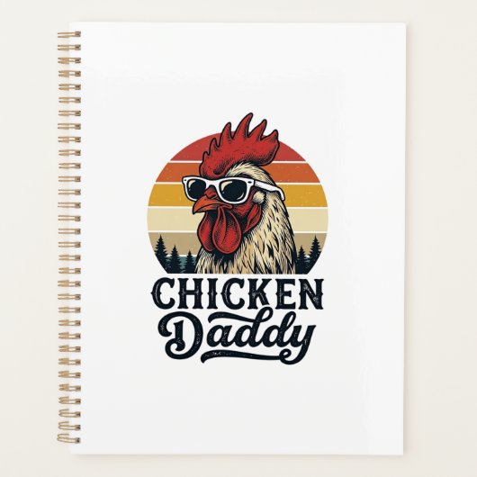 Kip Daddy Haan Retro Zonsondergang Vectorontwerp Planner (Voorkant)