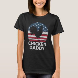 Kip Daddy Kip Vader Amerikaanse Vlag Retro Chic T-shirt