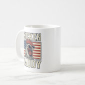 Kip Daddy Retro Haan Patriottisch Koffiemok (Voorkant links)